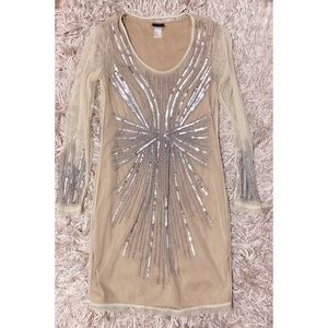 Nude sequin dress